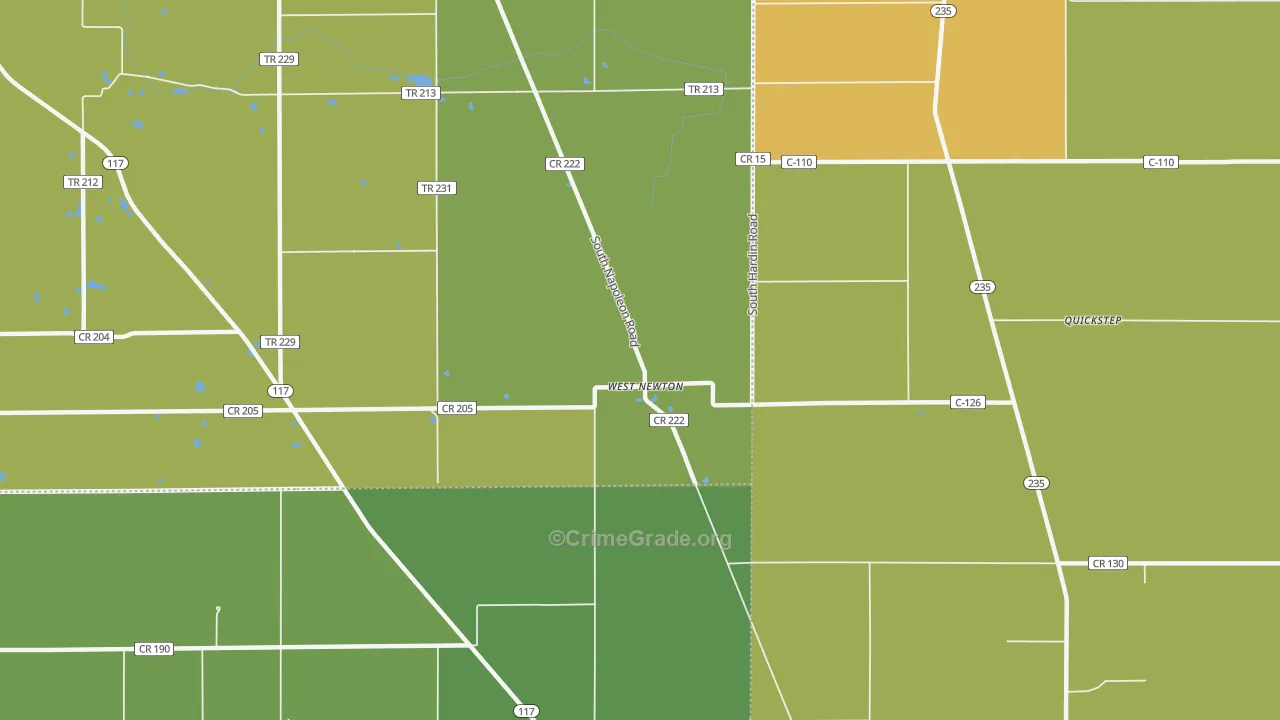 West Newton, OH Map of Vandalism Rates