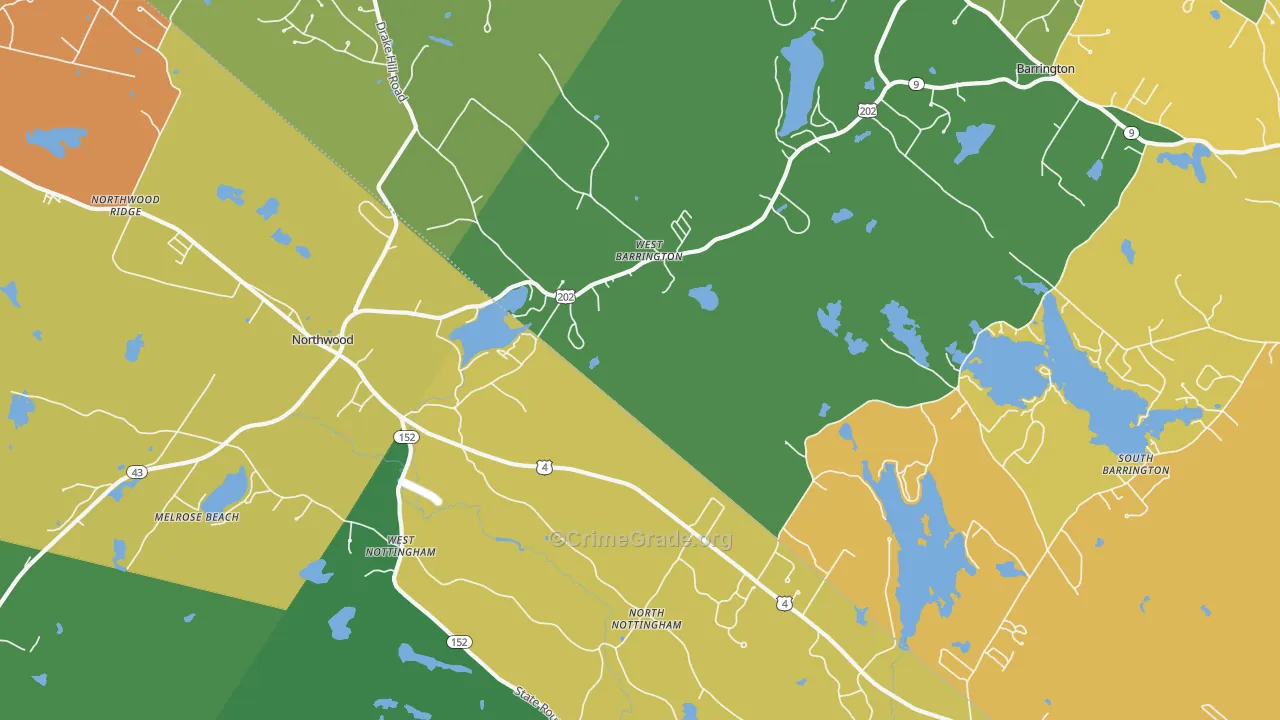 West Nottingham, NH Map of Vandalism Rates