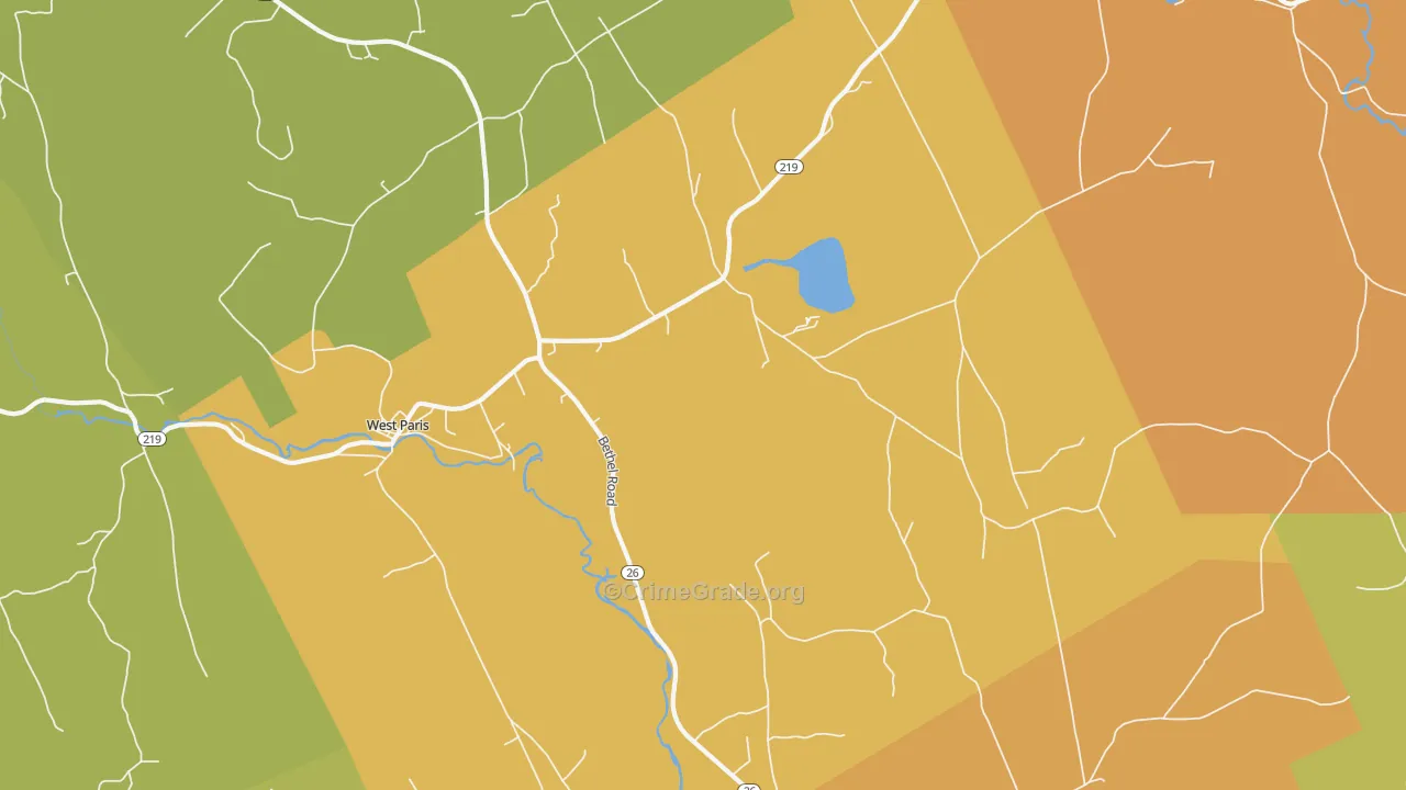 West Paris, ME Map of Vandalism Rates