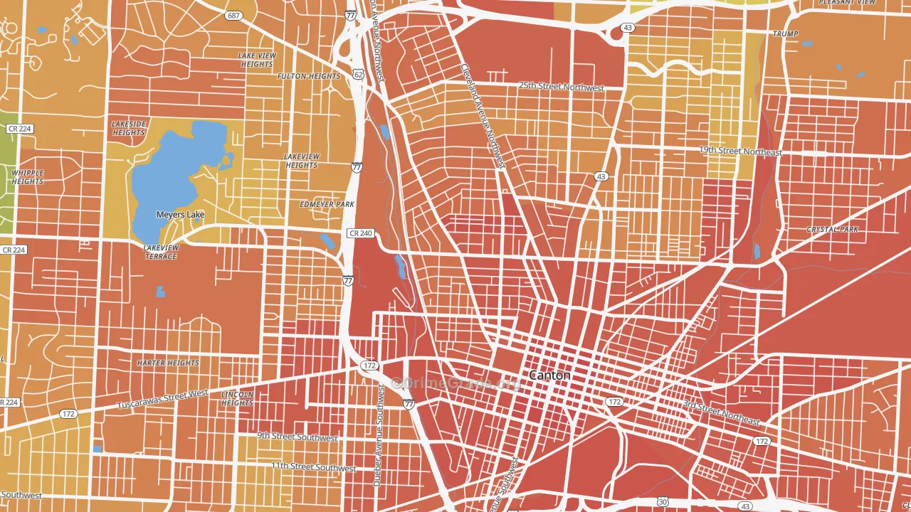 West Park, Canton, OH Map of Vandalism Rates