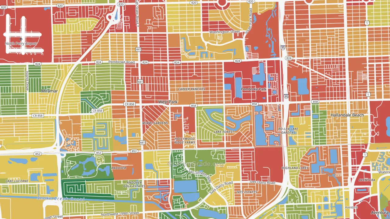 West Park, FL Map of Vandalism Rates