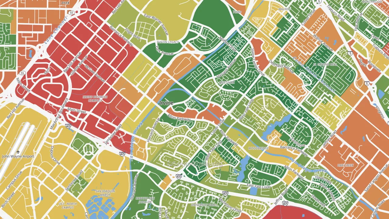 West Park, Irvine, CA Map of Vandalism Rates