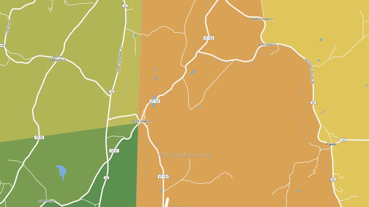 West Pawlet, VT Map of Vandalism Rates