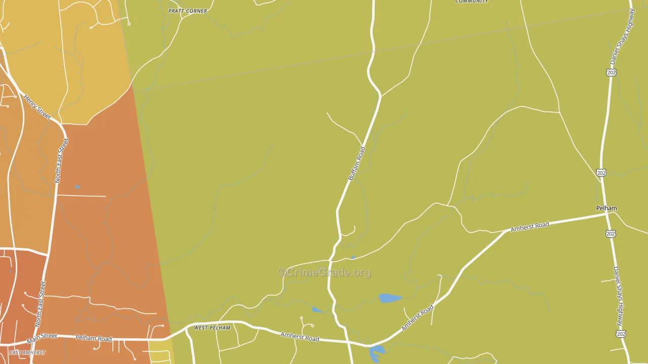 West Pelham, MA Map of Vandalism Rates