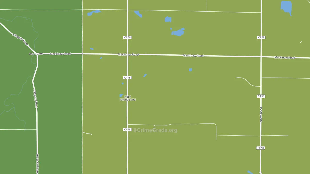 West Perrysburg, NY Map of Vandalism Rates