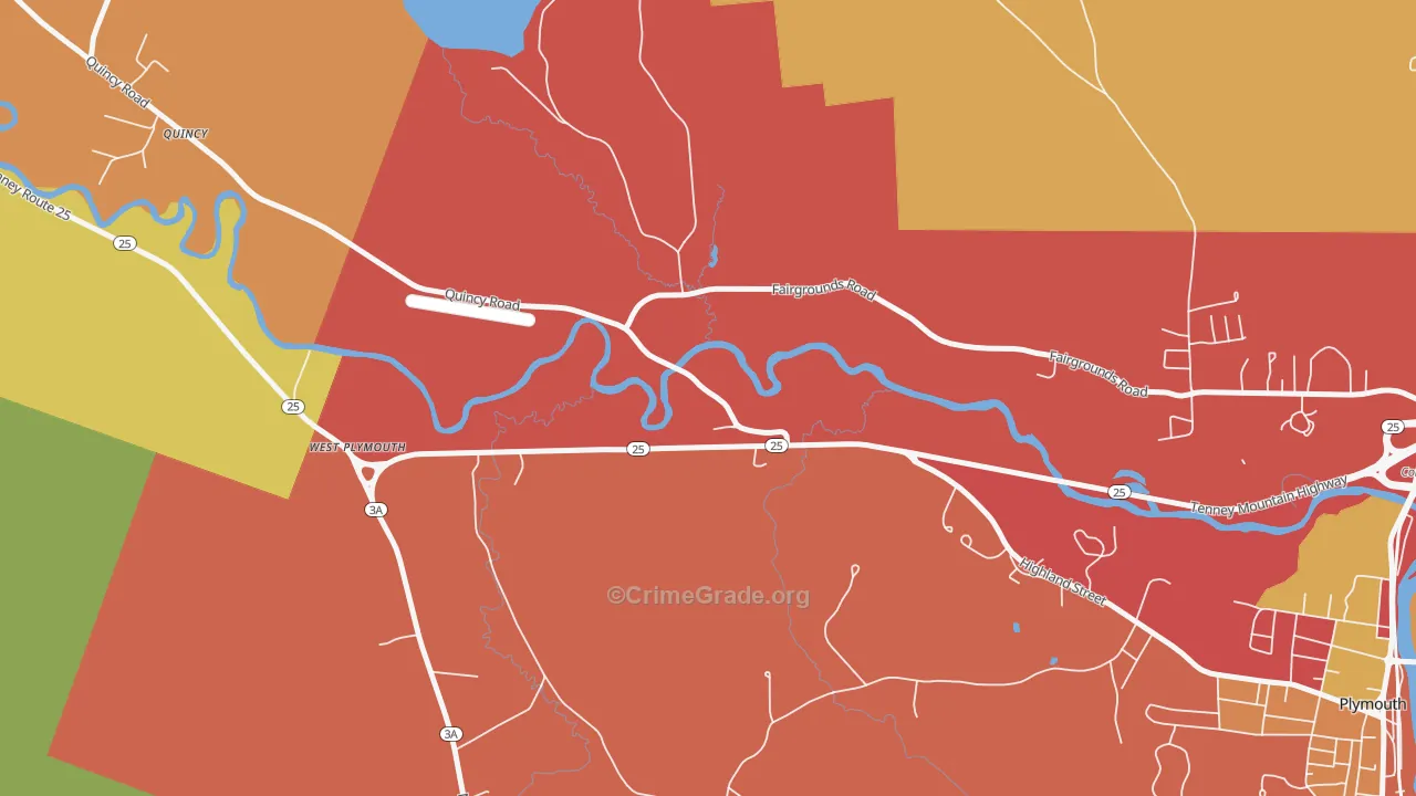 West Plymouth, NH Map of Vandalism Rates