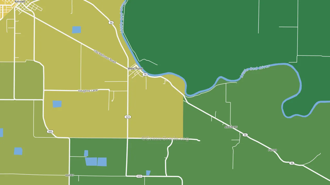West Point, AR Map of Vandalism Rates