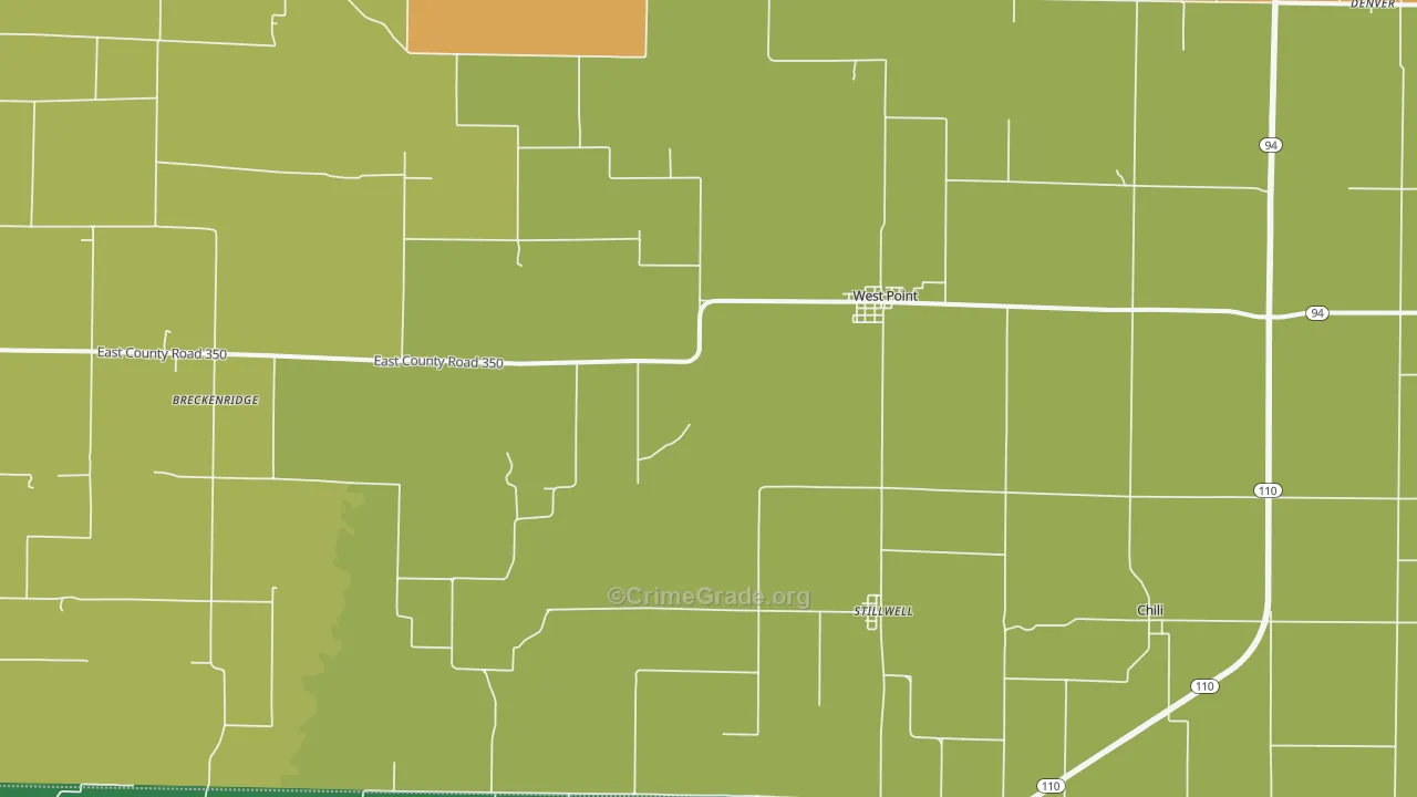West Point, IL Map of Vandalism Rates