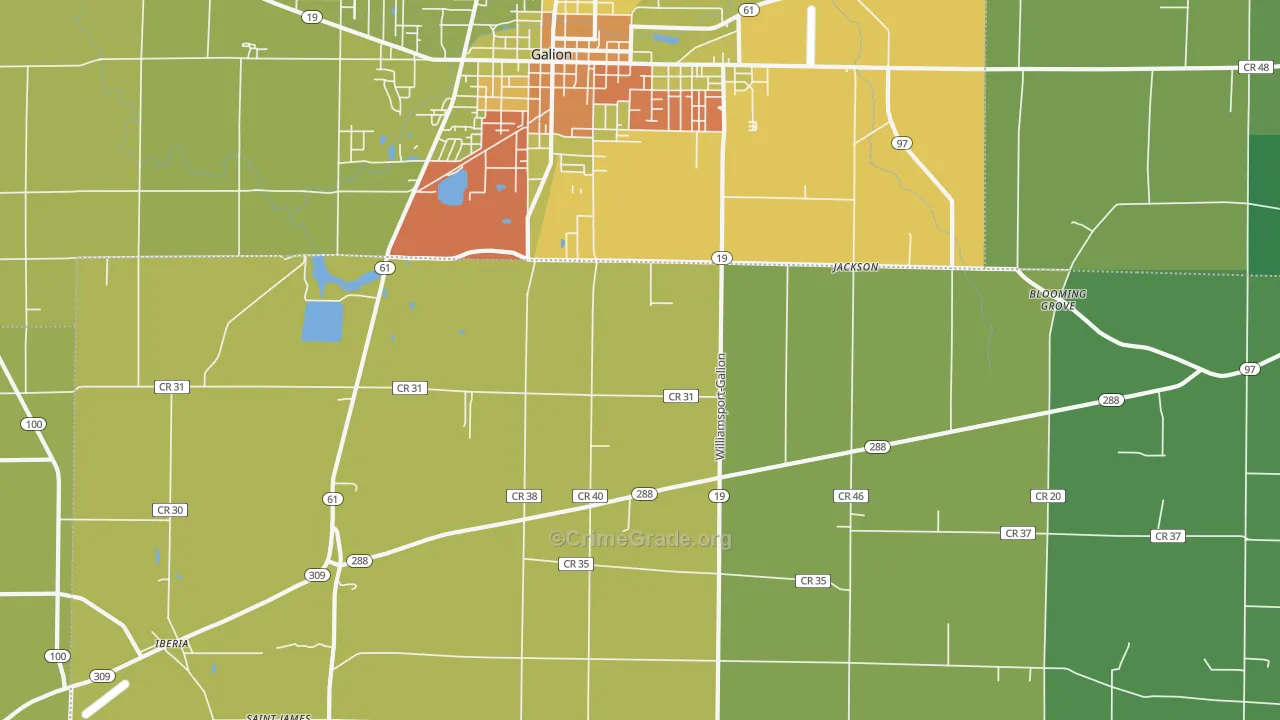 West Point, OH Map of Vandalism Rates