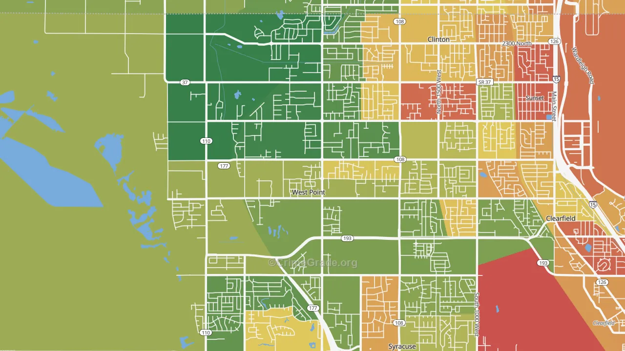 West Point, UT Map of Vandalism Rates
