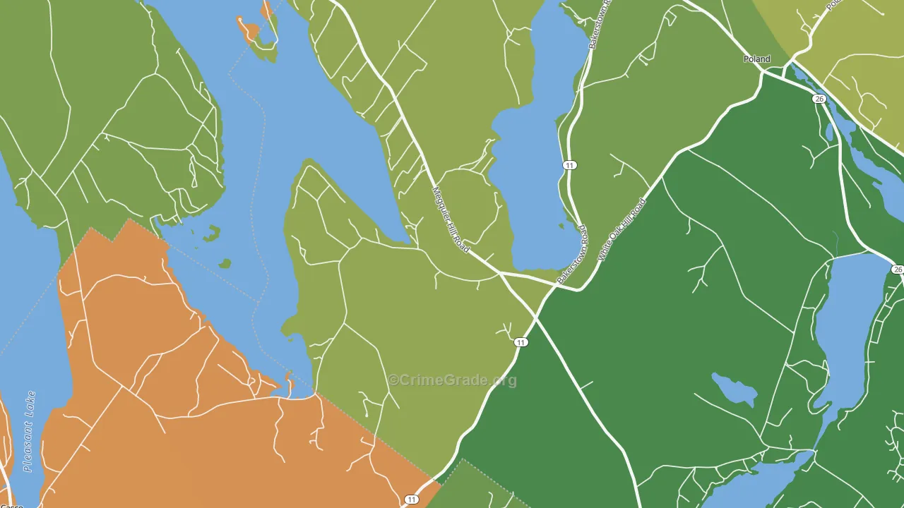 West Poland, ME Map of Vandalism Rates
