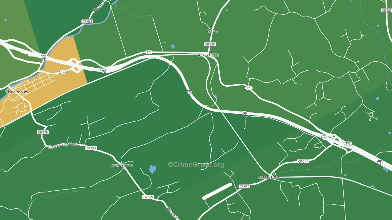 West Portal, NJ Map of Vandalism Rates