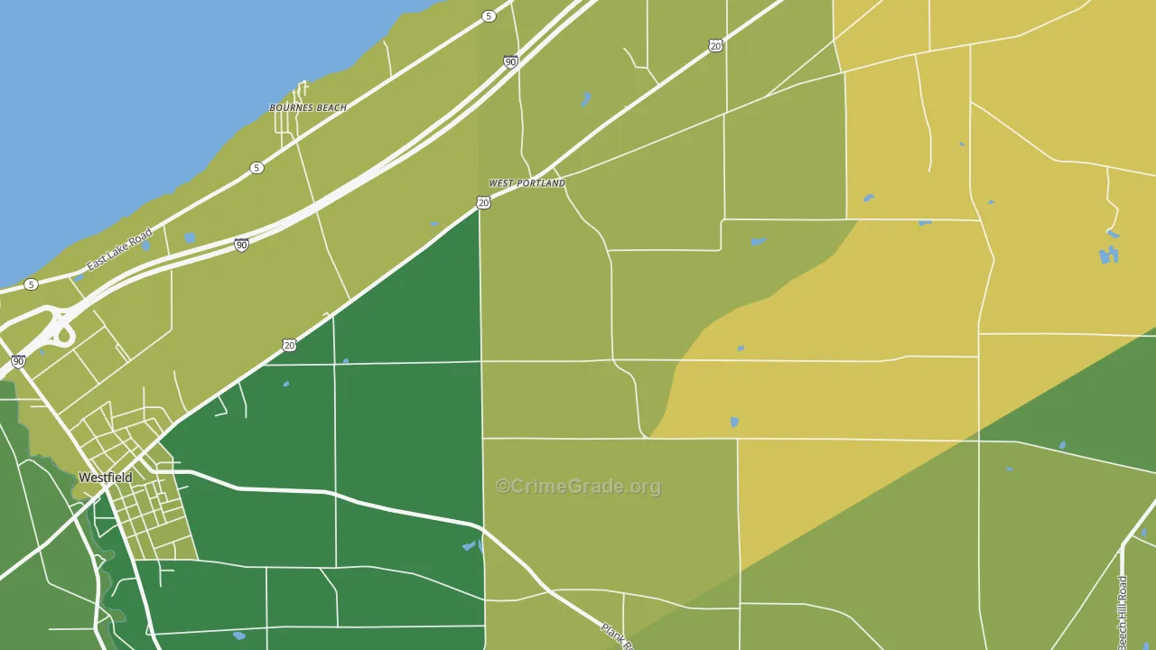 West Portland, NY Map of Vandalism Rates