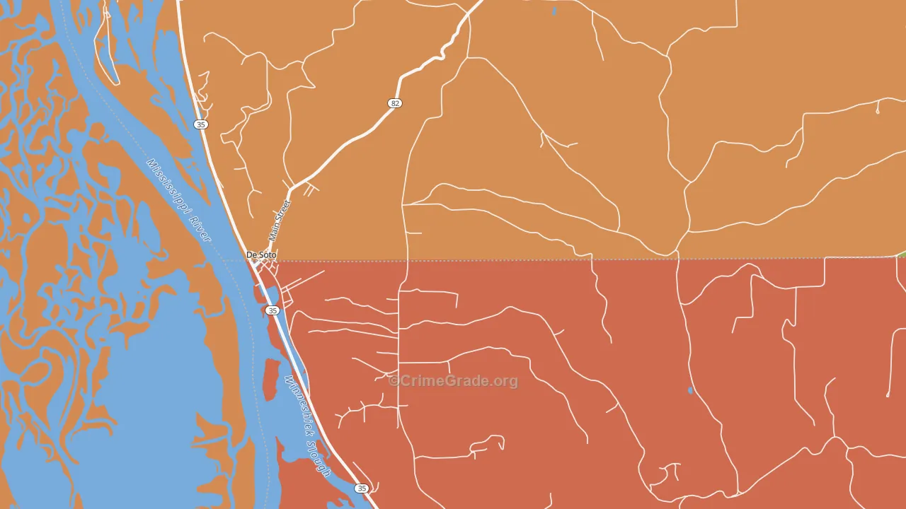 West Prairie, WI Map of Vandalism Rates