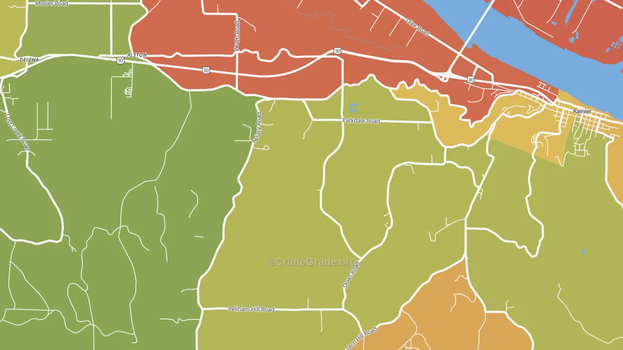 West Rainier, OR Map of Vandalism Rates
