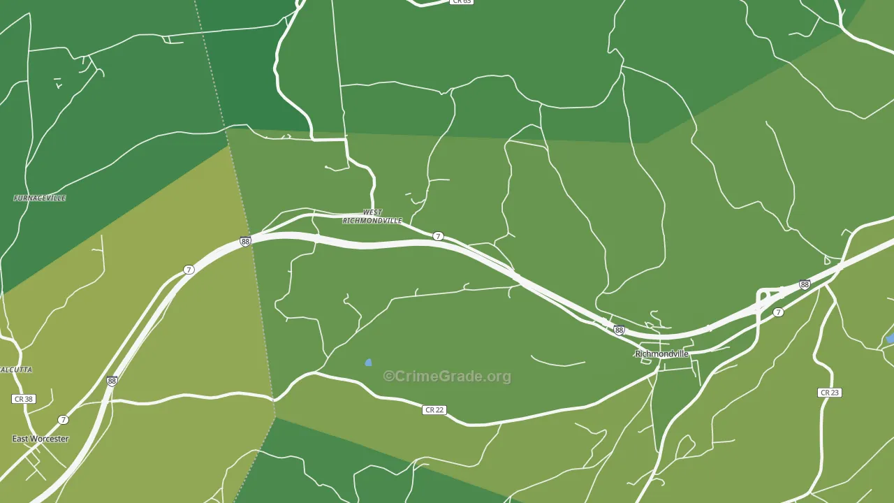 West Richmondville, NY Map of Vandalism Rates