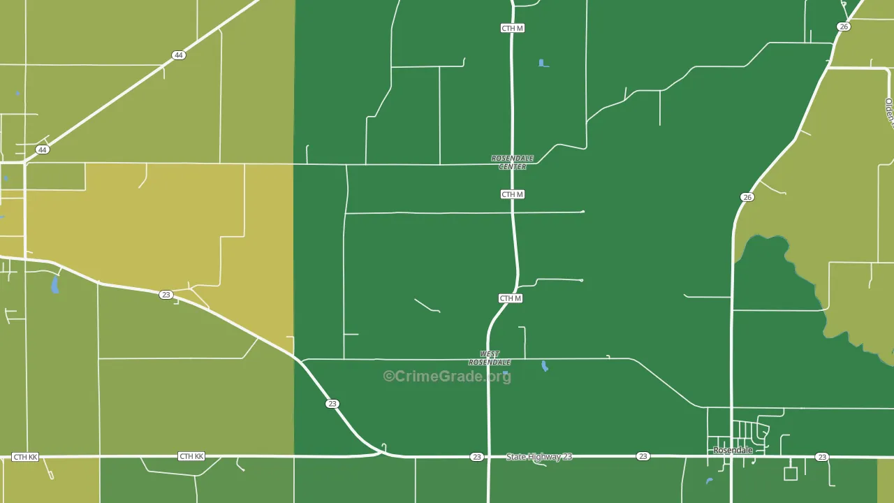 West Rosendale, WI Map of Vandalism Rates