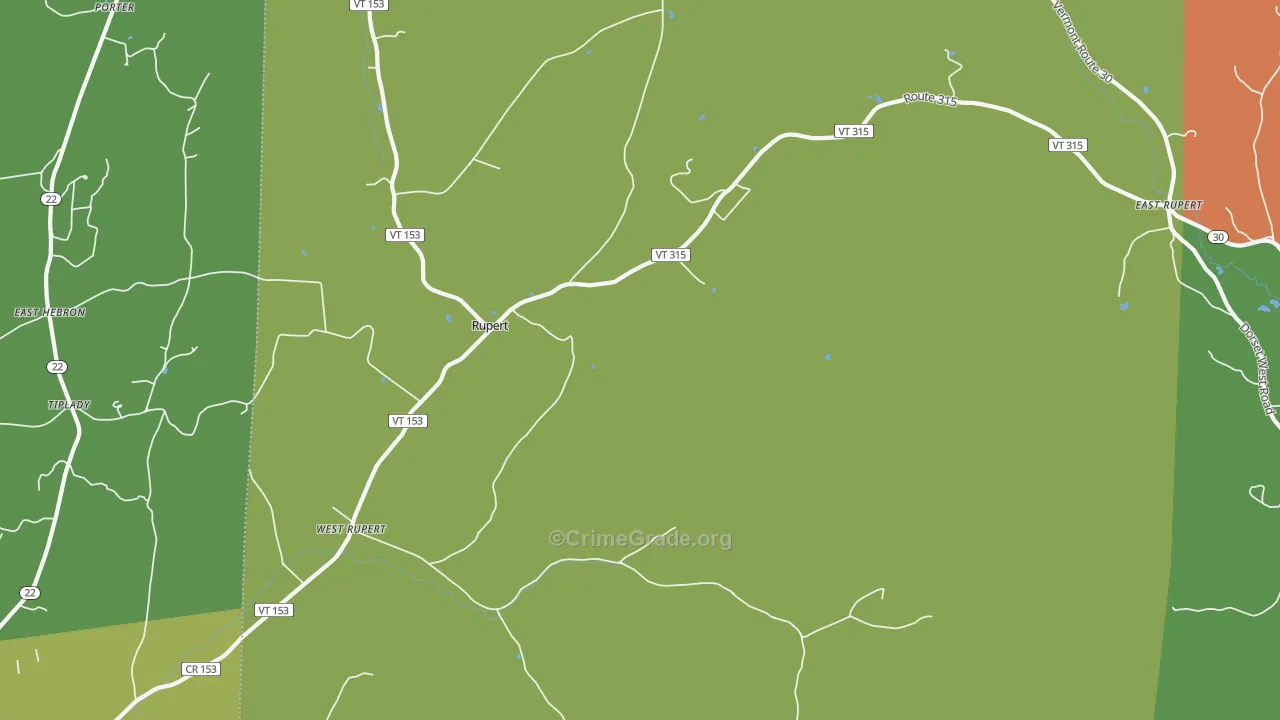 West Rupert, VT Map of Vandalism Rates