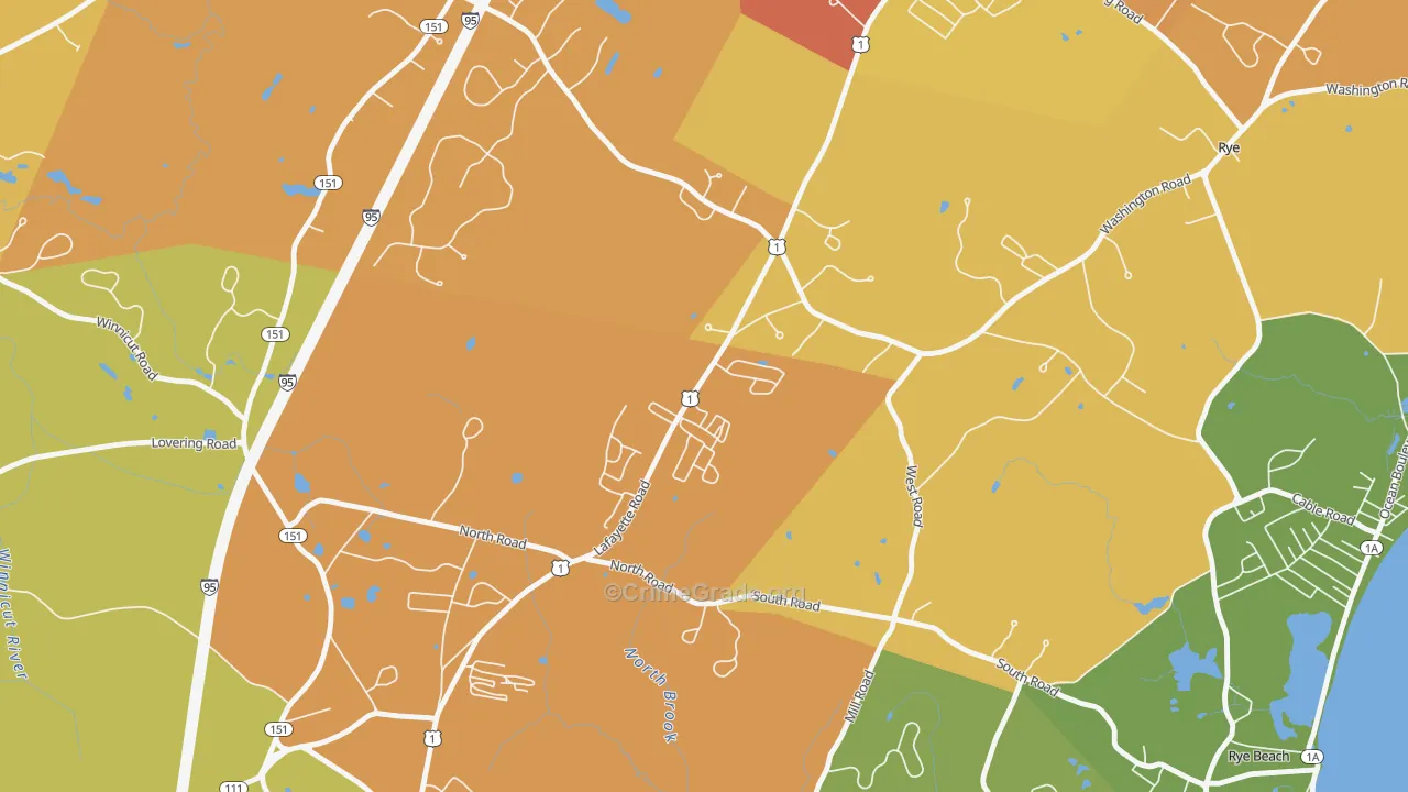 West Rye, NH Map of Vandalism Rates