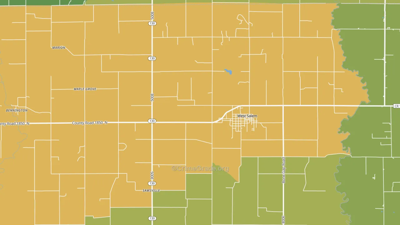 West Salem, IL Map of Vandalism Rates