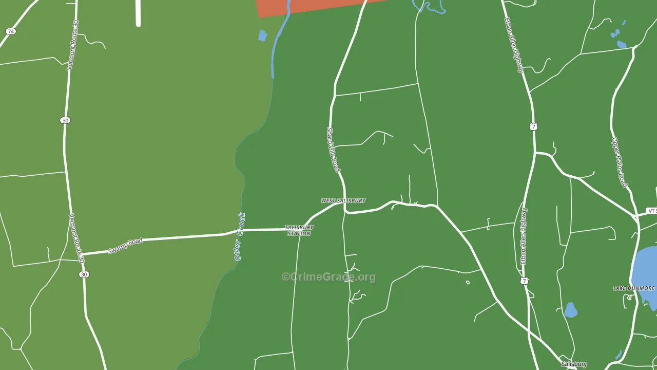 West Salisbury, VT Map of Vandalism Rates