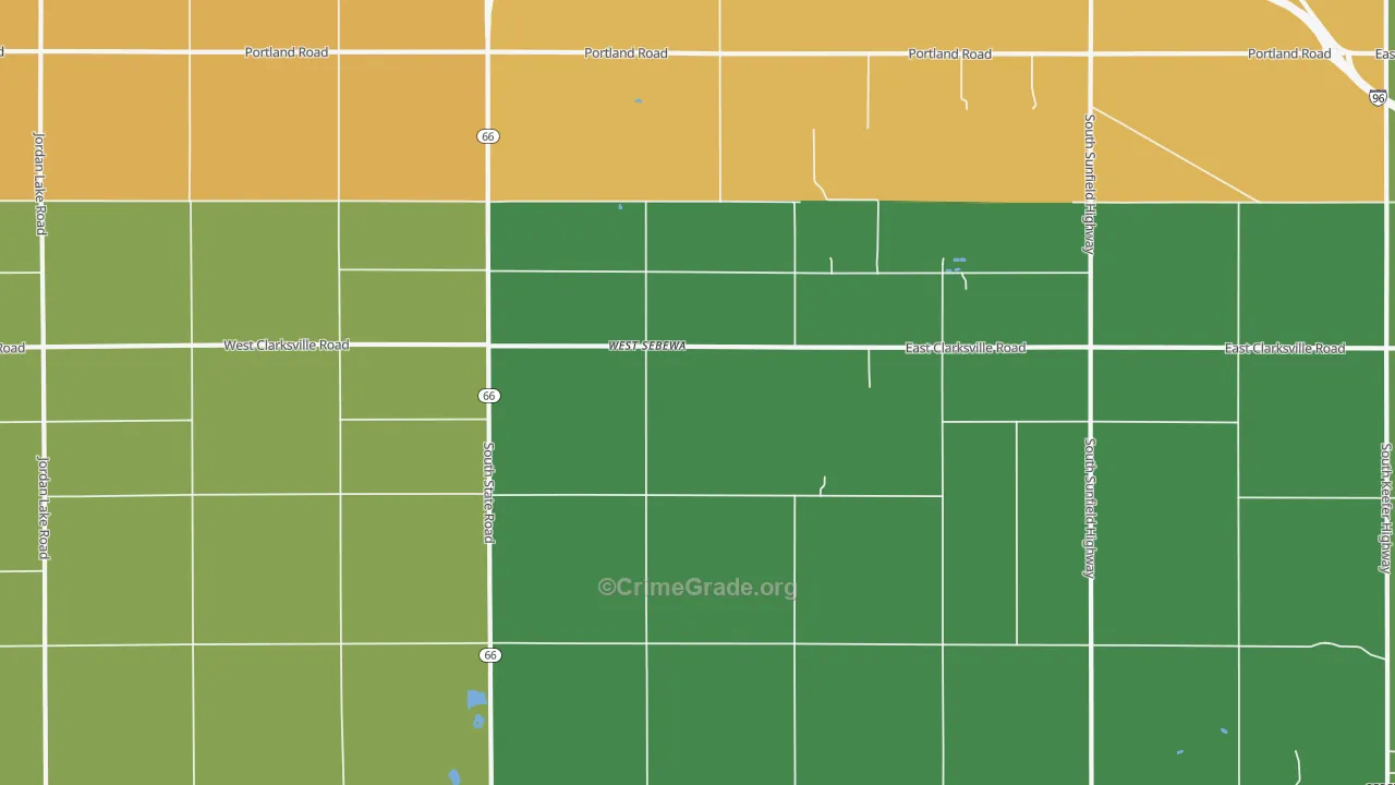 West Sebewa, MI Map of Vandalism Rates