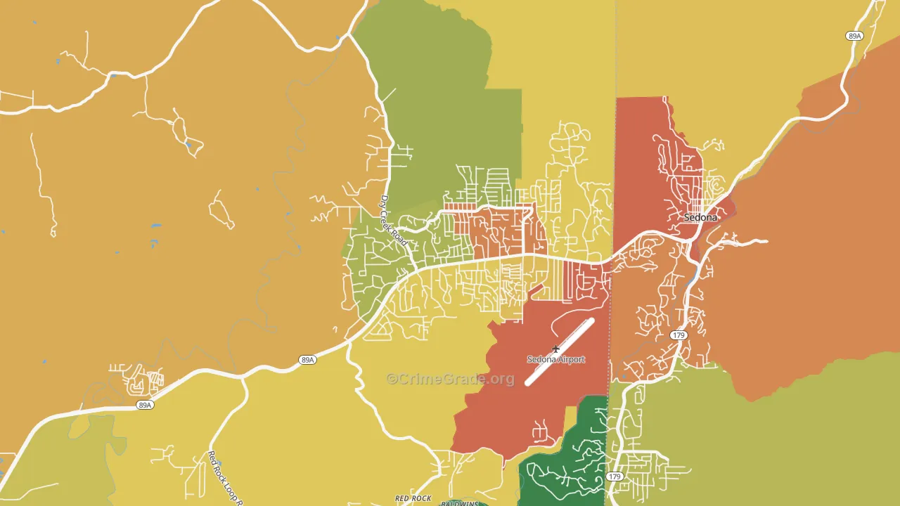 West Sedona, AZ Map of Vandalism Rates