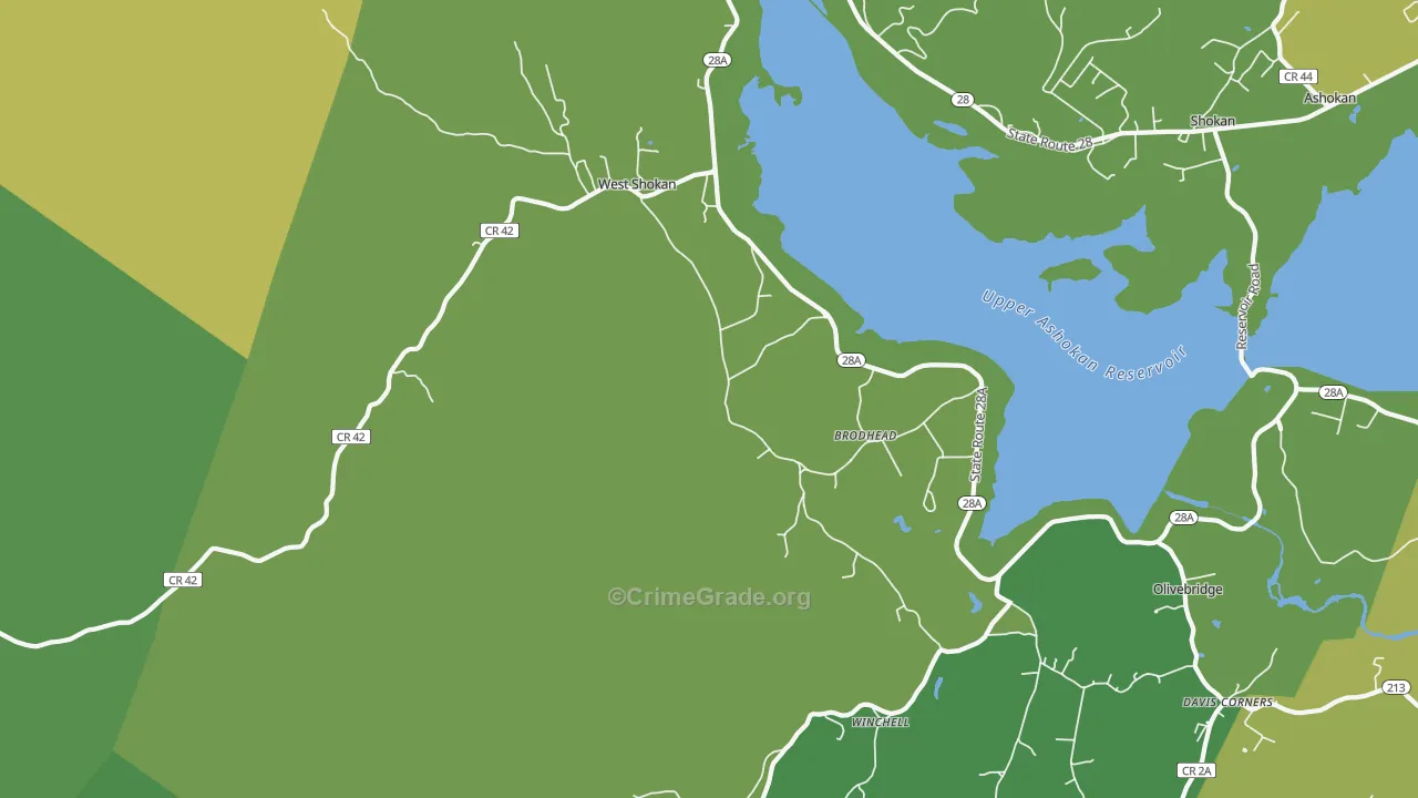 West Shokan, NY Map of Vandalism Rates