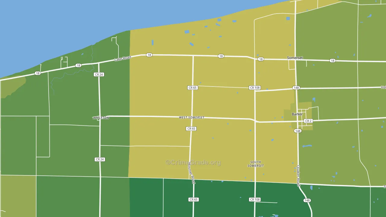 West Somerset, NY Map of Vandalism Rates