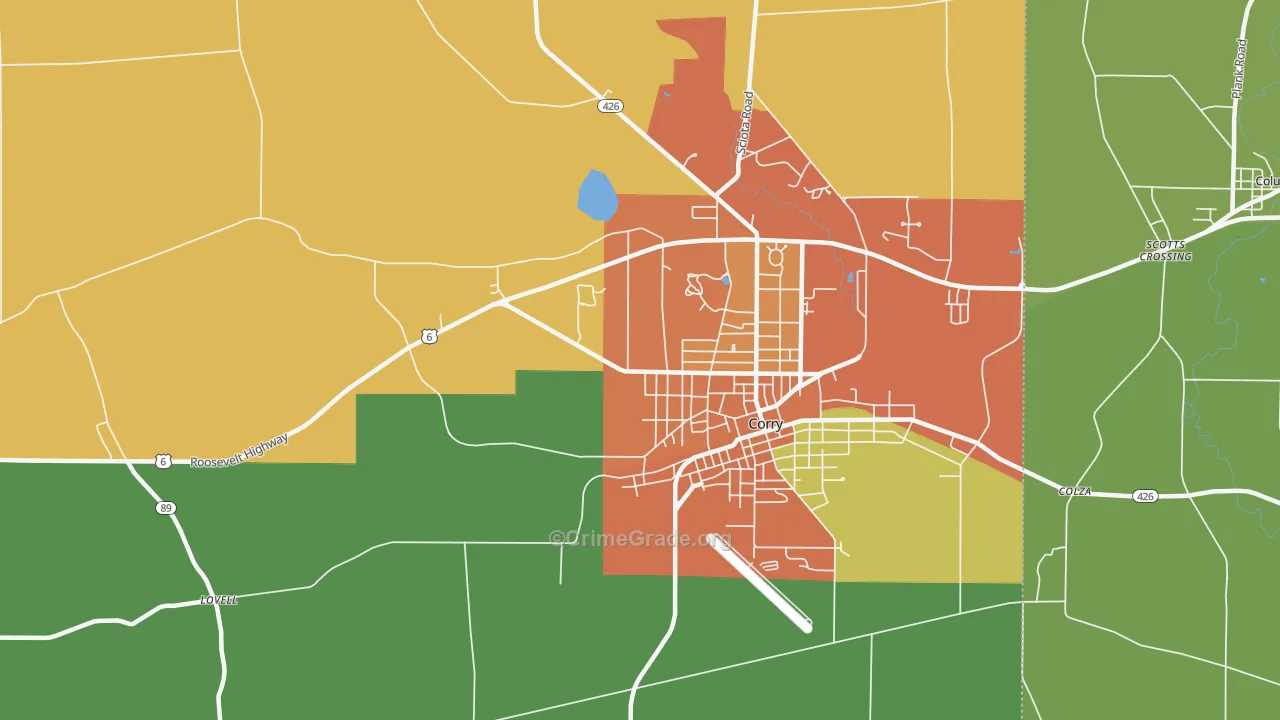 West Spring Creek, PA Map of Vandalism Rates