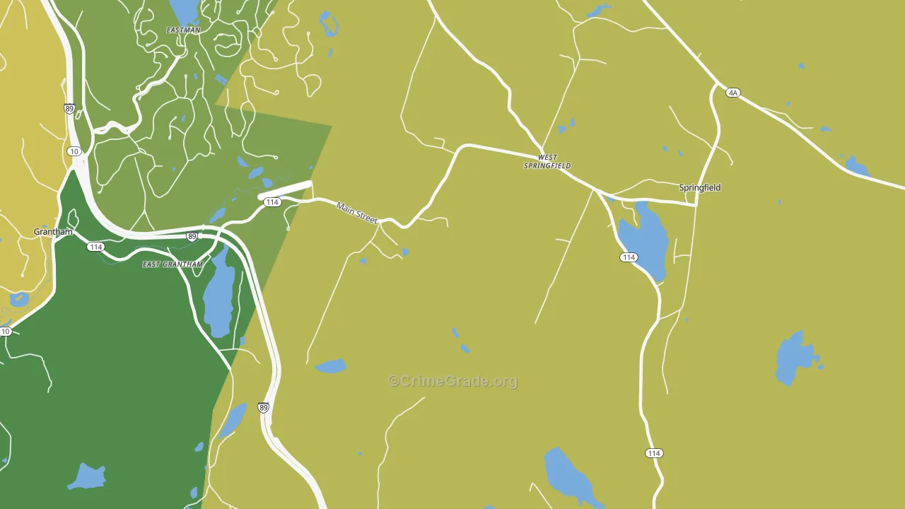 West Springfield, NH Map of Vandalism Rates