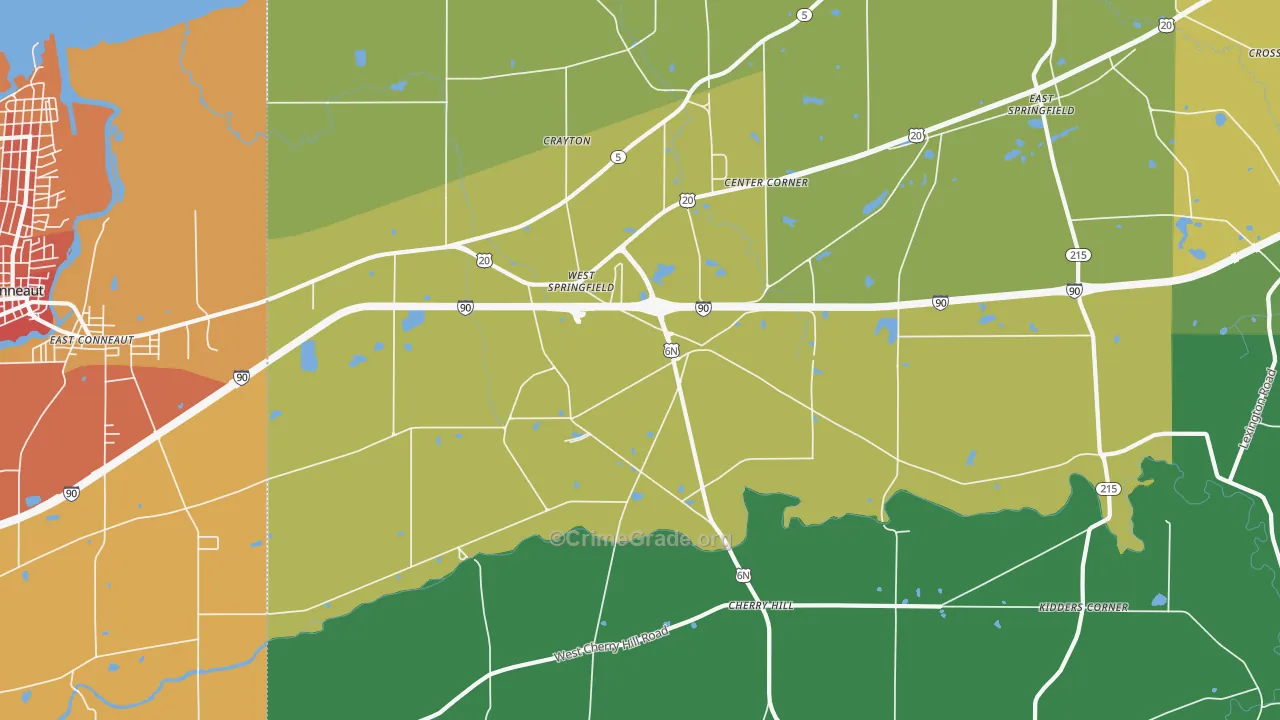 West Springfield, PA Map of Vandalism Rates