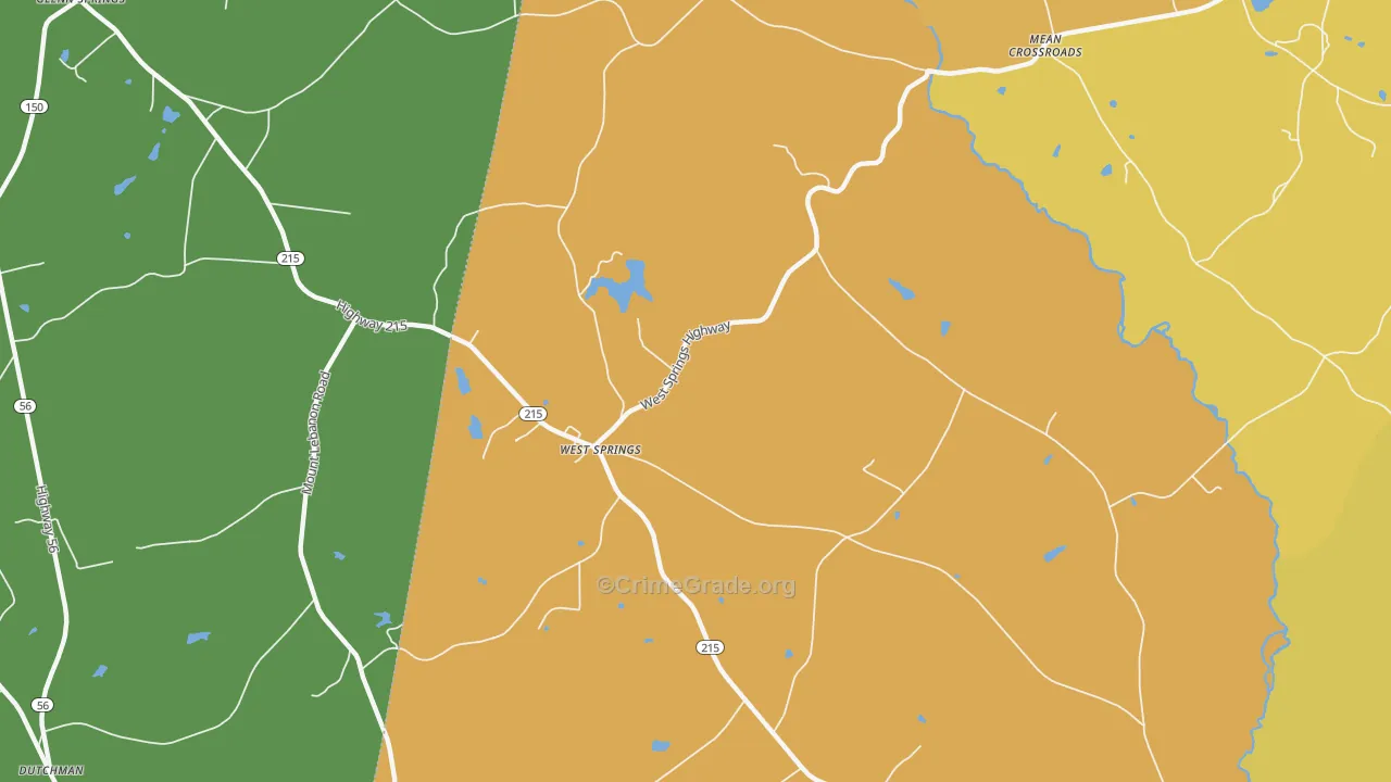 West Springs, SC Map of Vandalism Rates