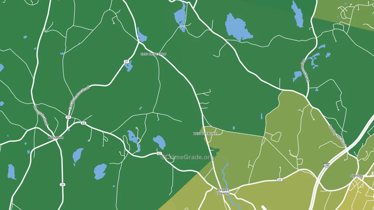 West Sterling, MA Map of Vandalism Rates