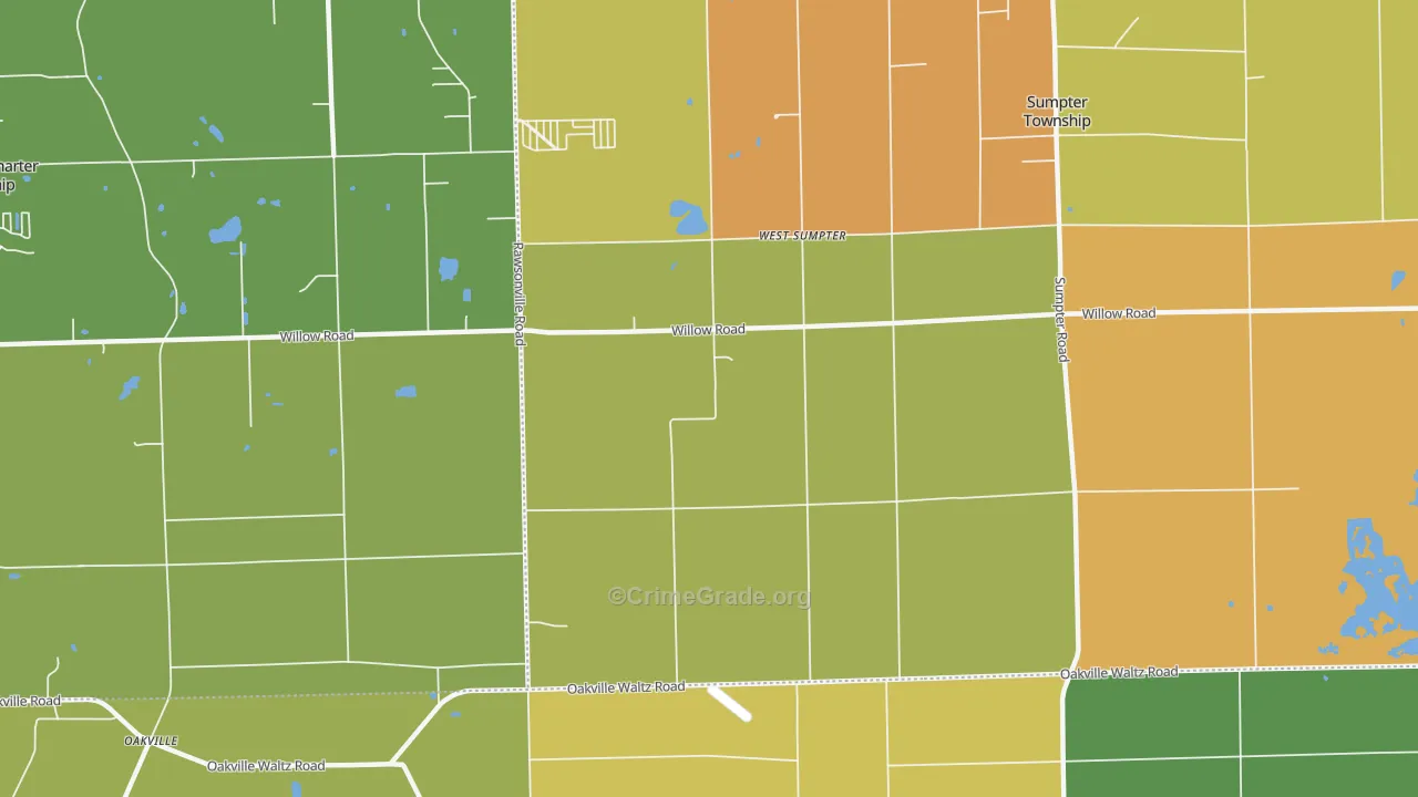West Sumpter, MI Map of Vandalism Rates