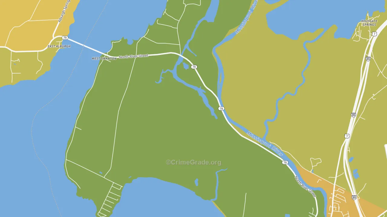 West Swanton, VT Map of Vandalism Rates