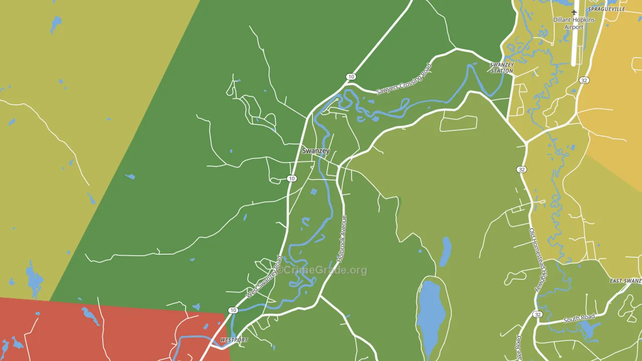 West Swanzey, NH Map of Vandalism Rates