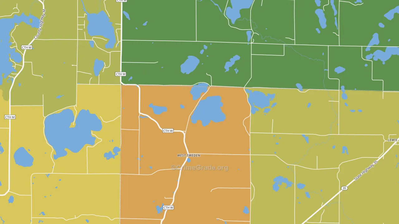 West Sweden, WI Map of Vandalism Rates