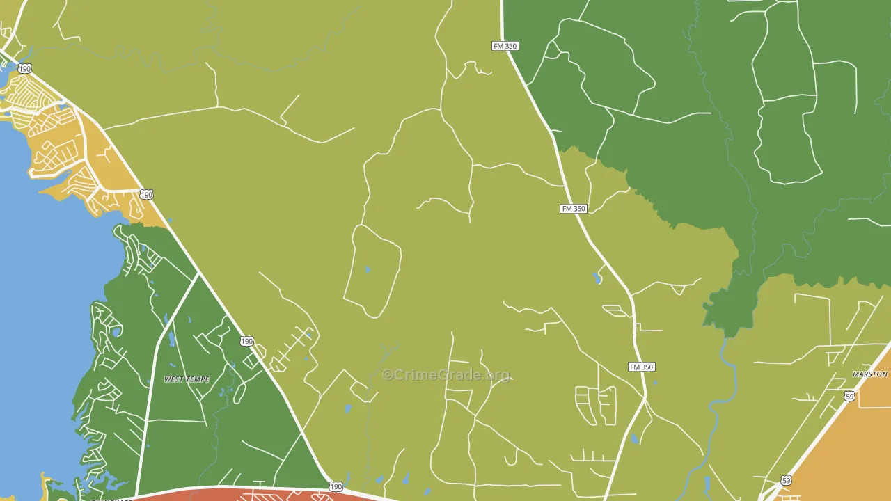 West Tempe, TX Map of Vandalism Rates