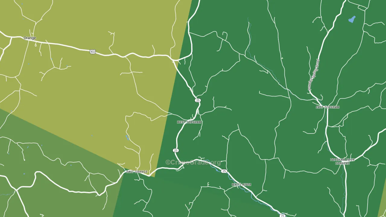 West Topsham, VT Map of Vandalism Rates