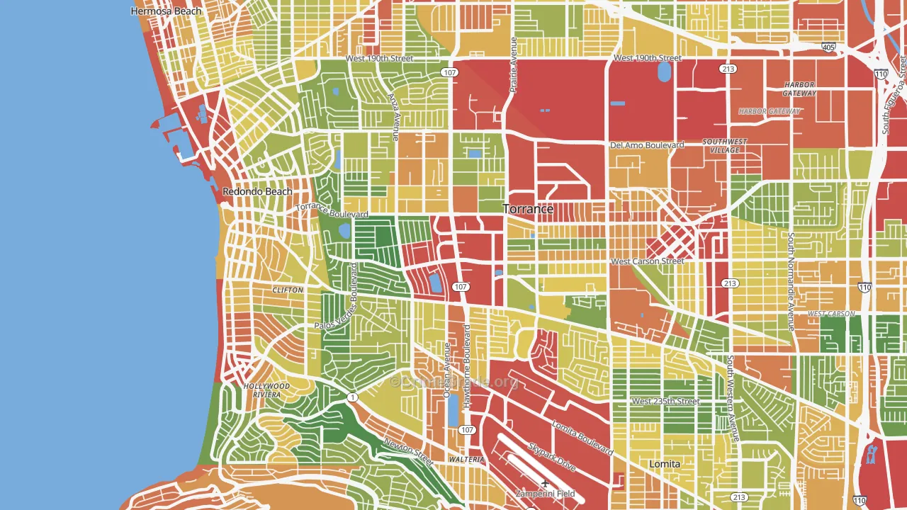West Torrance, Torrance, CA Map of Vandalism Rates