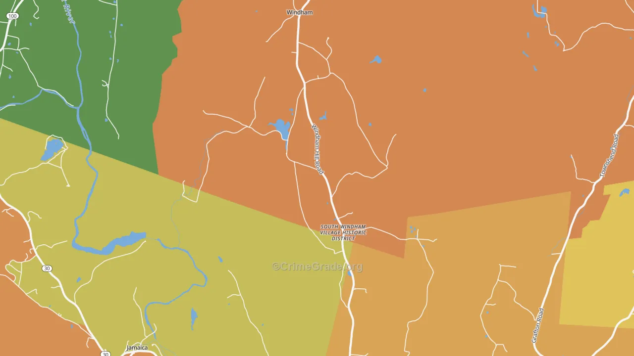 West Townshend, VT Map of Vandalism Rates