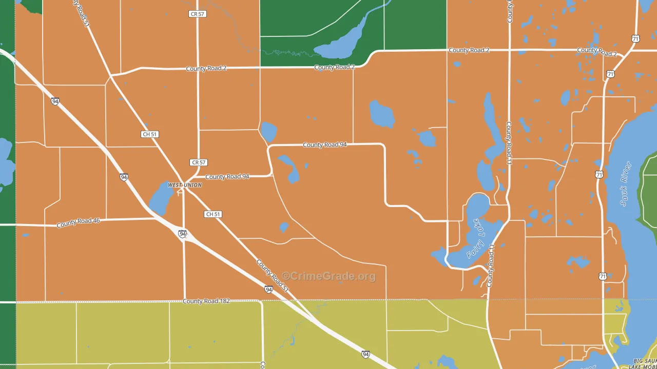 West Union, MN Map of Vandalism Rates