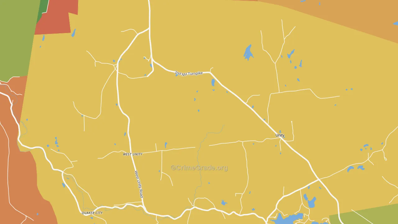 West Unity, NH Map of Vandalism Rates