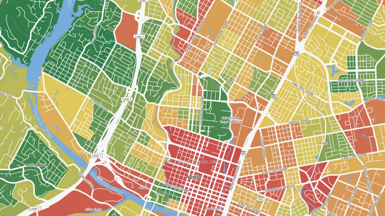 West University Austin, Austin, TX Map of Vandalism Rates
