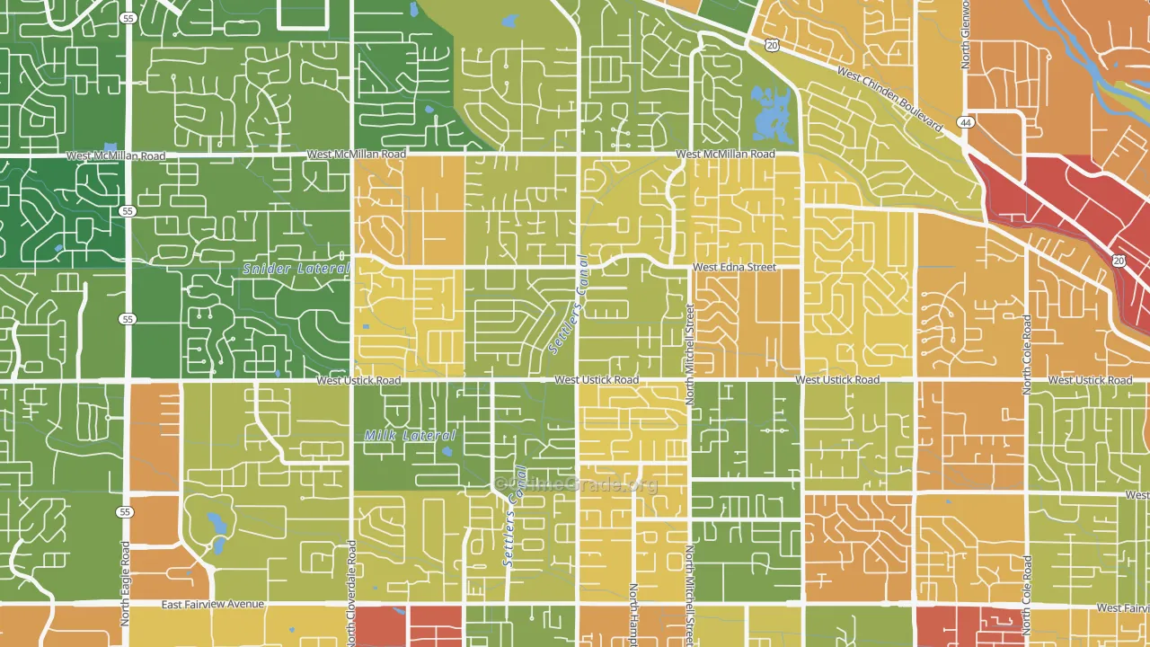 West Valley, Boise, ID Map of Vandalism Rates