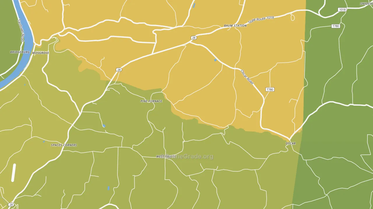 West Valley, PA Map of Vandalism Rates