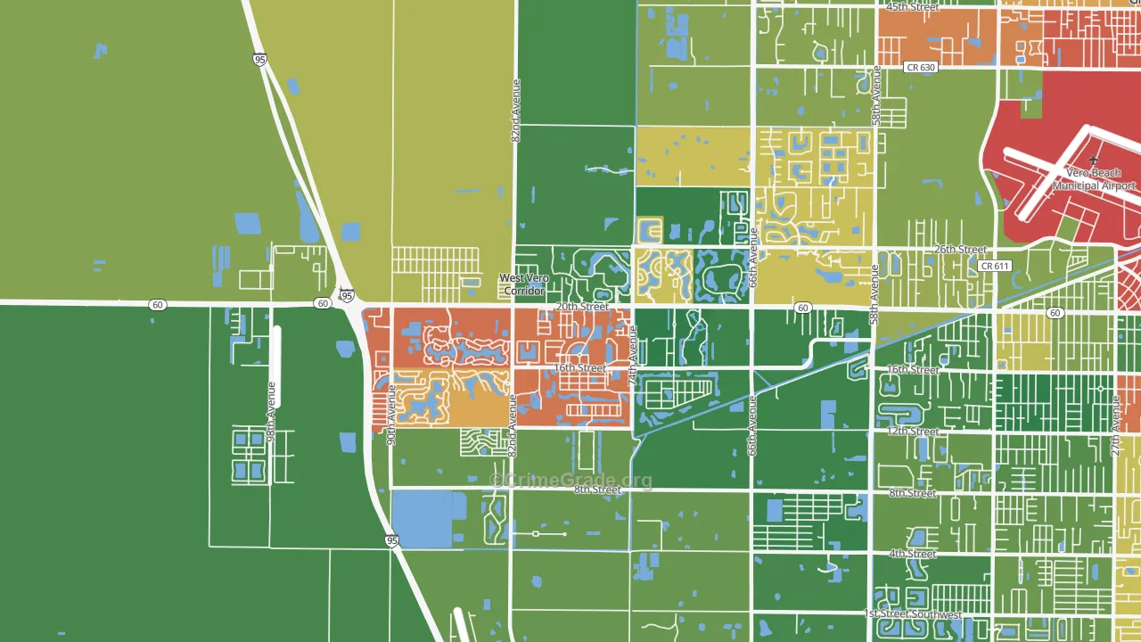 West Vero Corridor, FL Map of Vandalism Rates