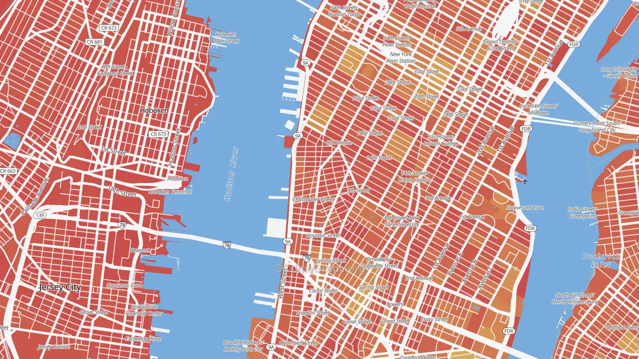 West Village, Manhattan, NY Map of Vandalism Rates
