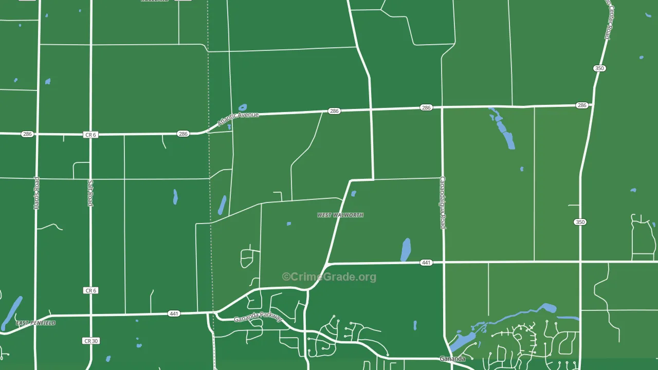 West Walworth, NY Map of Vandalism Rates
